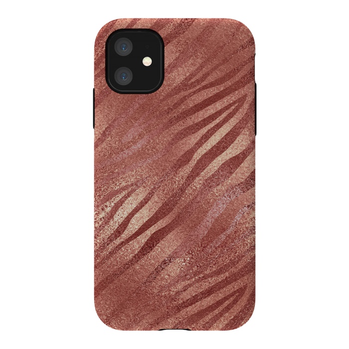 iPhone 11 StrongFit Rosegold Tiger Skin by  Utart