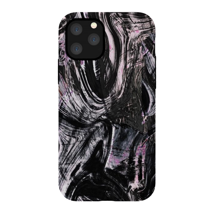 iPhone 11 Pro StrongFit Marble ink brushstrokes by Oana 