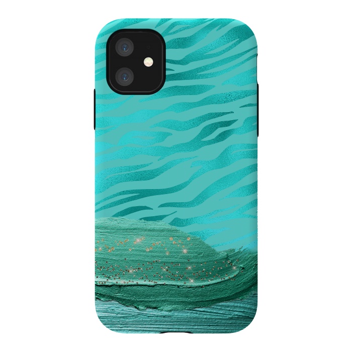 iPhone 11 StrongFit Turquoise Tiger skin with thick paint strokes by  Utart