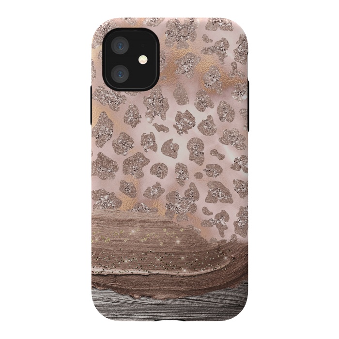 iPhone 11 StrongFit Blush Cheetah Skin with thick paint strokes by  Utart