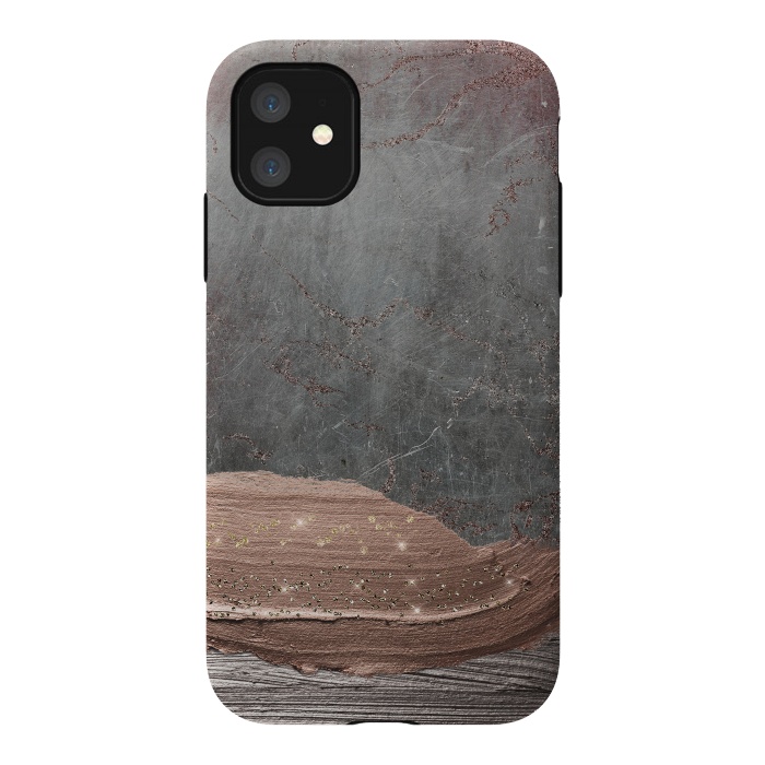 iPhone 11 StrongFit Blush thick hand drawn strokes on Concrete by  Utart