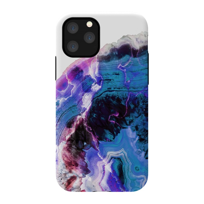 iPhone 11 Pro StrongFit Deep blue purple agate marble art by Oana 