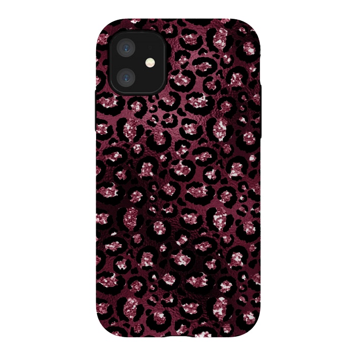 iPhone 11 StrongFit Purple Pink Cheetah Skin by  Utart