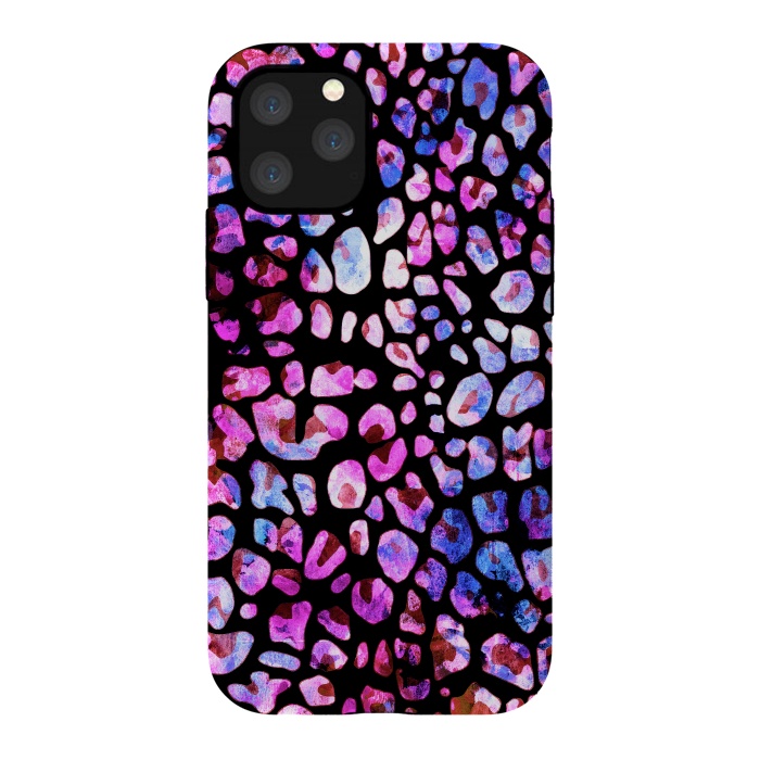 iPhone 11 Pro StrongFit Blue purple magenta leopard print by Oana 