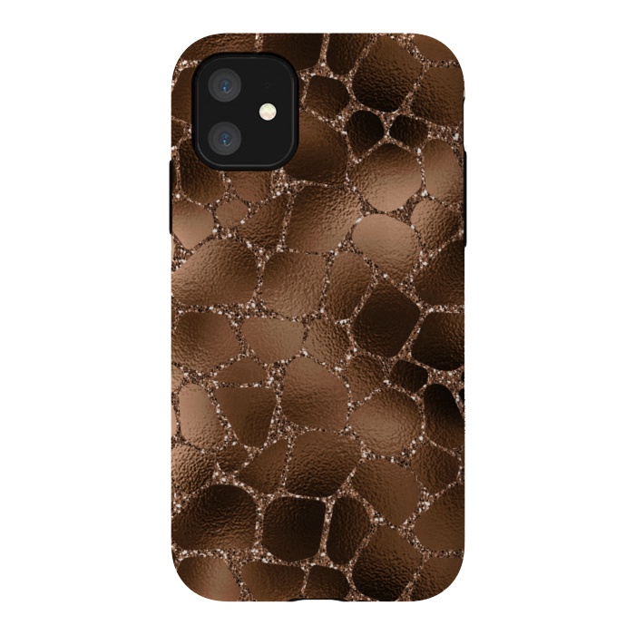 iPhone 11 StrongFit Jungle Journey - Copper Safari Giraffe Skin Pattern  by  Utart