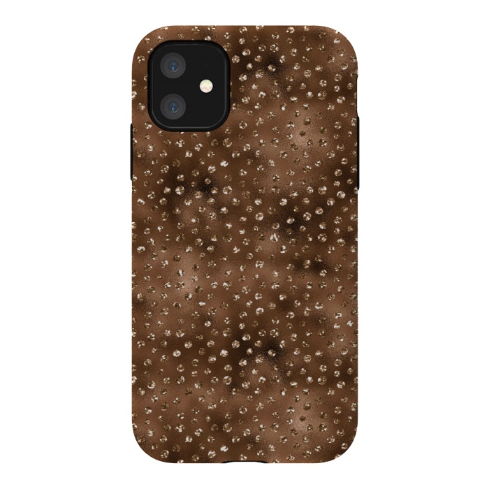 iPhone 11 StrongFit Copper Polka Dots  by  Utart