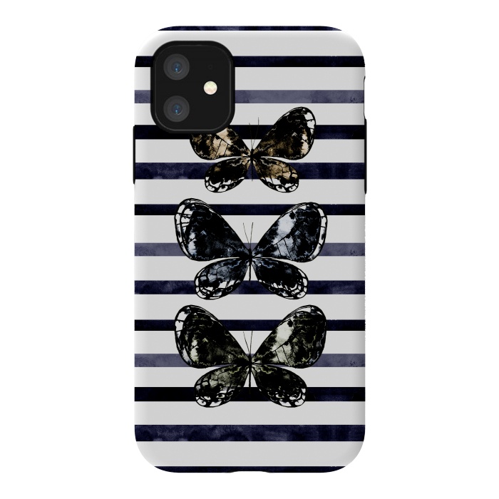 iPhone 11 StrongFit Mottled Moth Stripes by Amaya Brydon