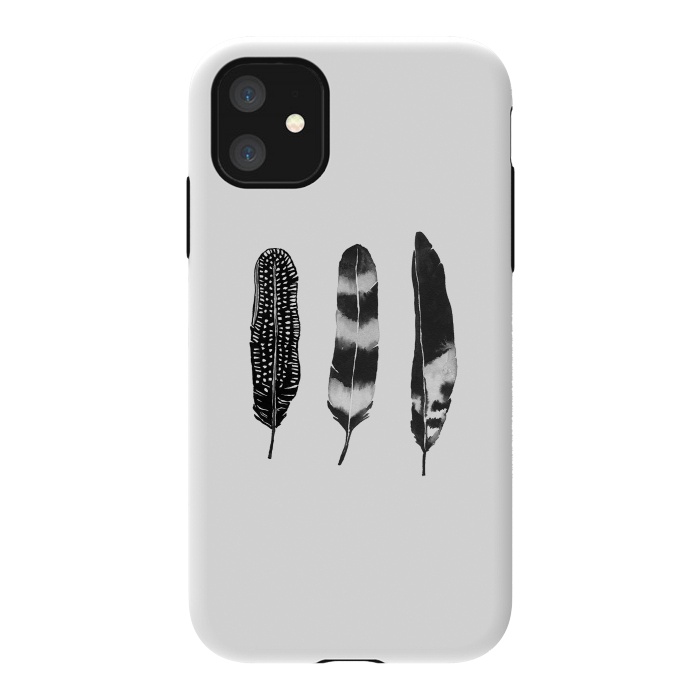 iPhone 11 StrongFit Dark Feather by Amaya Brydon