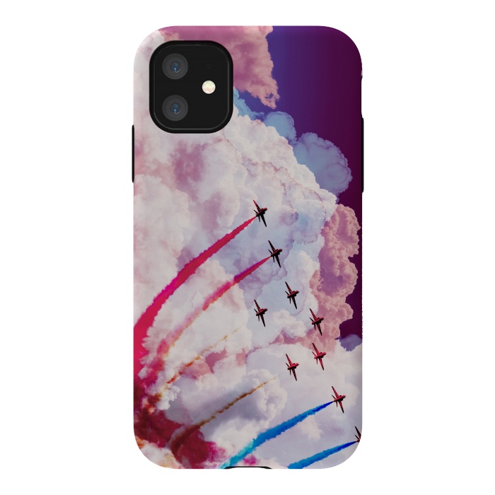 iPhone 11 StrongFit Red purple airplane air show by Oana 