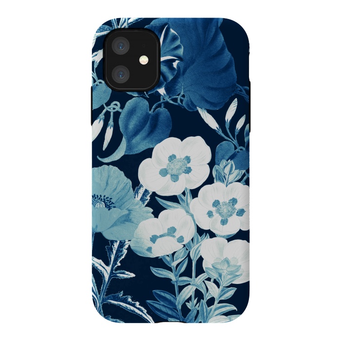 iPhone 11 StrongFit Romantic blue wild flowers illustration by Oana 