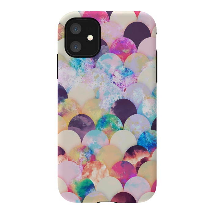 iPhone 11 StrongFit Watercolor splattered seashell pattern by Oana 
