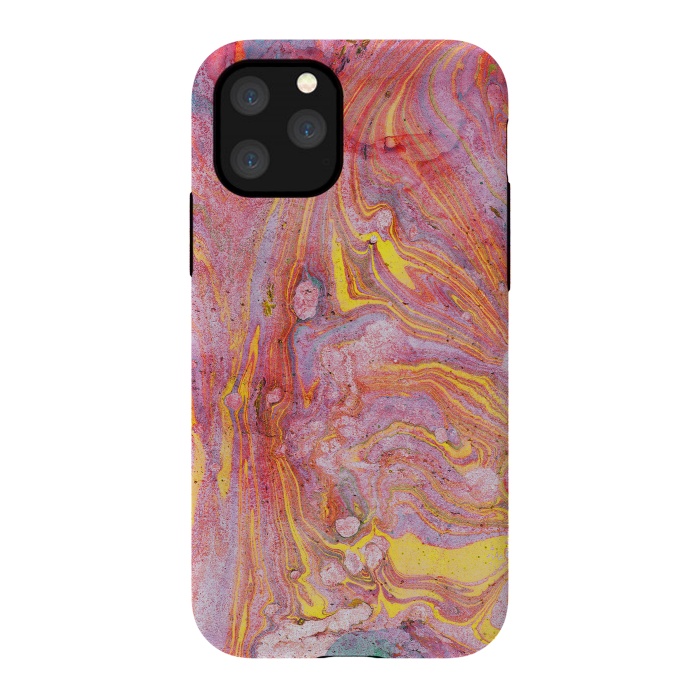 iPhone 11 Pro StrongFit Pink yellow painted mable  by Oana 