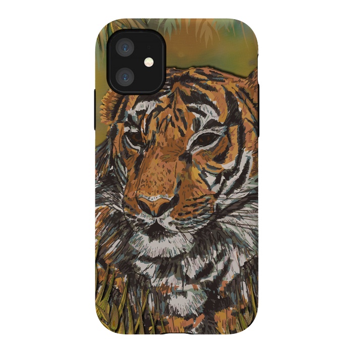 iPhone 11 StrongFit Tiger by Lotti Brown