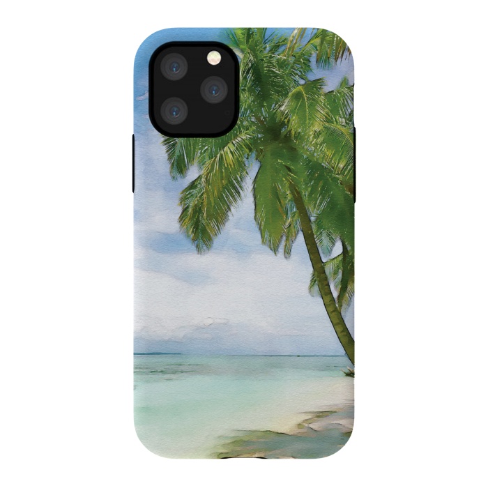iPhone 11 Pro StrongFit Watercolor Beach by Creativeaxle