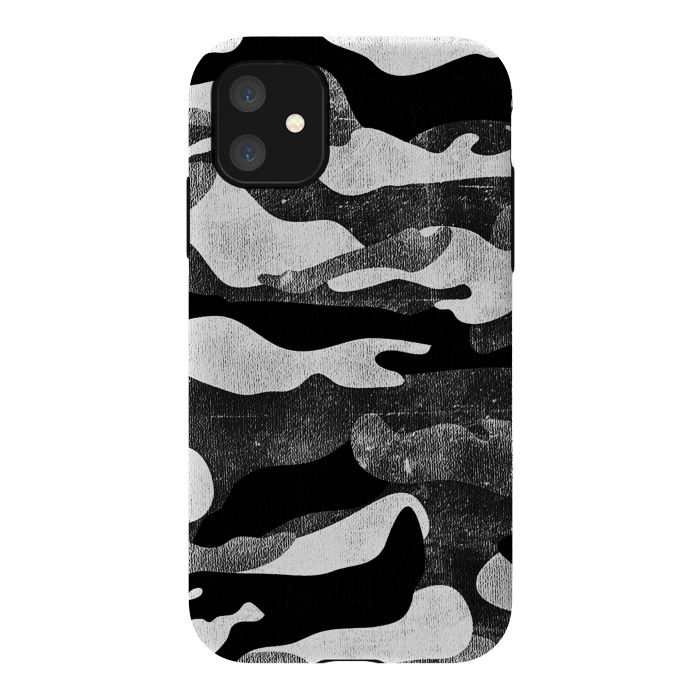 iPhone 11 StrongFit Black and white grunge camo by Oana 