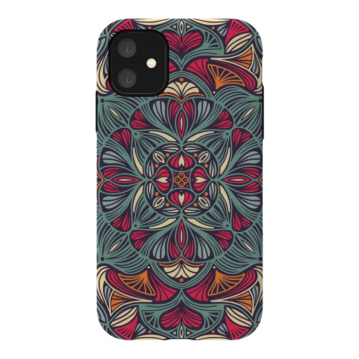 iPhone 11 StrongFit Colorful Mandala Pattern 014 by Jelena Obradovic