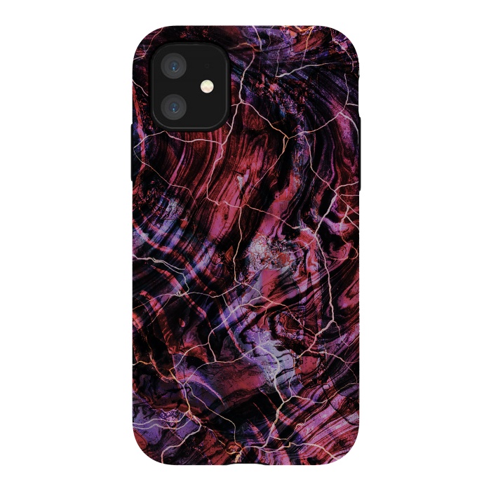 iPhone 11 StrongFit Marble art - dark pink and purple by Oana 