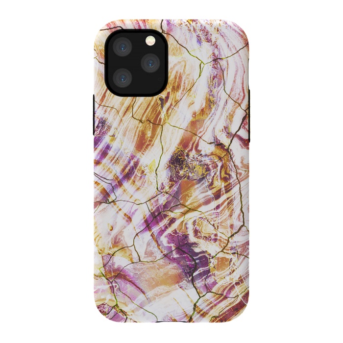 iPhone 11 Pro StrongFit Gold pink marble art by Oana 