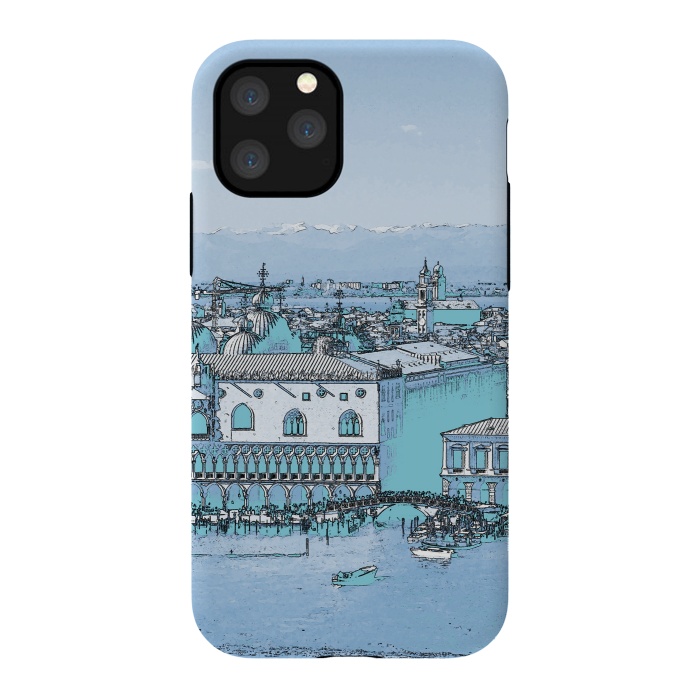 iPhone 11 Pro StrongFit Blue watercolor painted Venice, Italy by Oana 