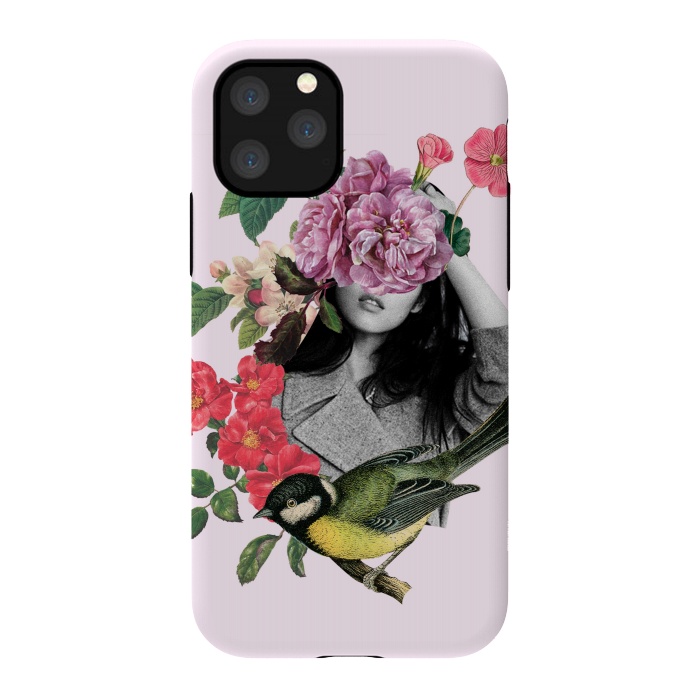 iPhone 11 Pro StrongFit Floral Girl & Bird by MARCOS COELHO