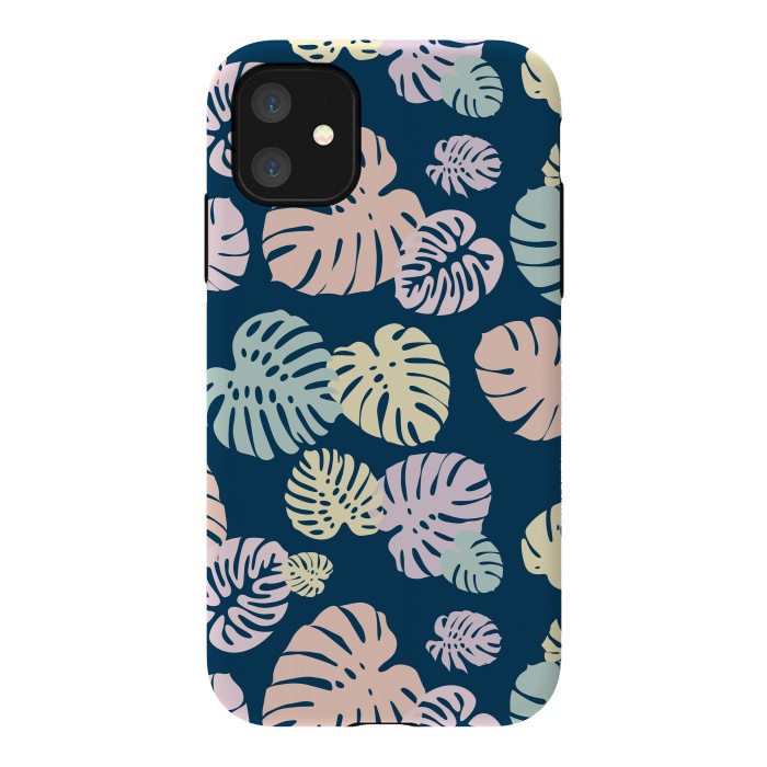 iPhone 11 StrongFit Multicolor Tropical Leaves 2 by Bledi