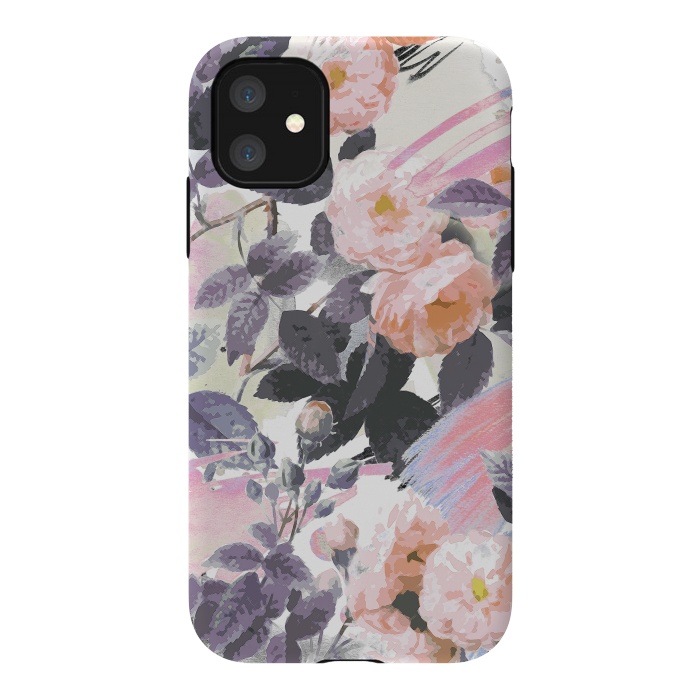 iPhone 11 StrongFit Romantic painted pastel roses by Oana 