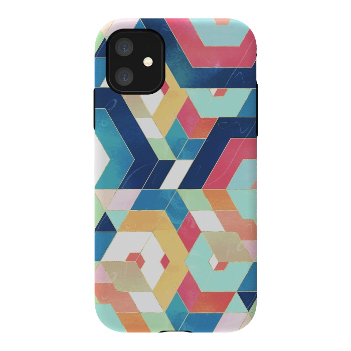 iPhone 11 StrongFit Modern geometric abstract pattern by InovArts