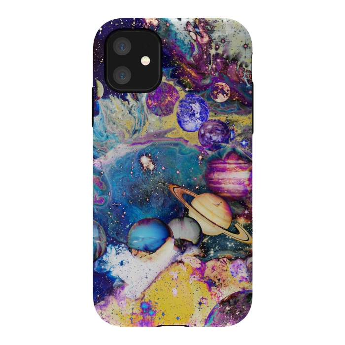 iPhone 11 StrongFit Psychedelic Solar System illustration by Oana 