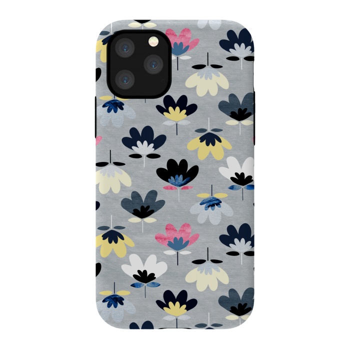iPhone 11 Pro StrongFit Fan Flowers - Cool Colors  by Tigatiga