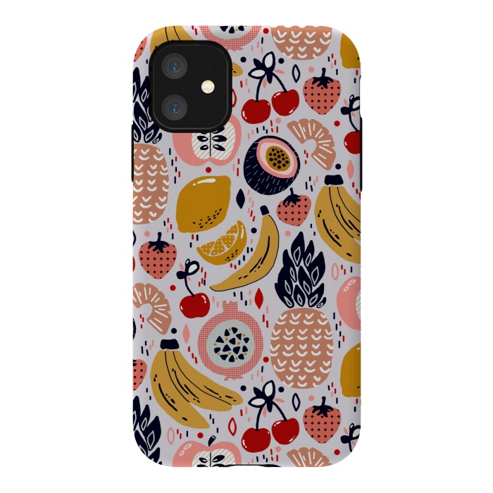 iPhone 11 StrongFit Pastel Funky Fruit  by Tigatiga