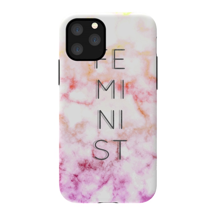 iPhone 11 Pro StrongFit Feminist - minimal typography on gradient marble by Oana 