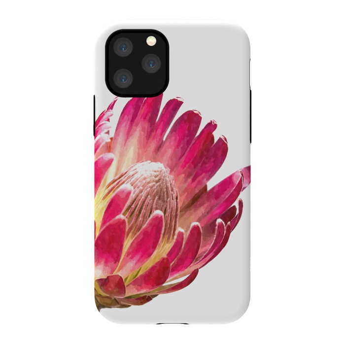 iPhone 11 Pro StrongFit Pink Protea Minimal Flower by Alemi