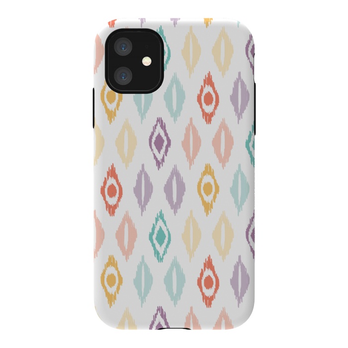 iPhone 11 StrongFit Cheerful Ikat by Shelley Schmidt