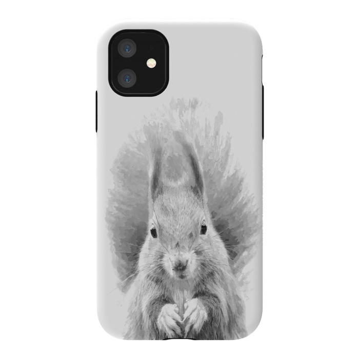 iPhone 11 StrongFit Black and White Squirrel by Alemi