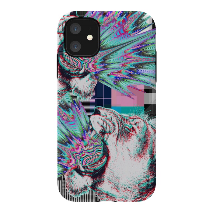 iPhone 11 StrongFit Psychedelic tiger glitch by Oana 