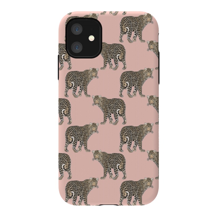 iPhone 11 StrongFit Trendy Chic leopard animal pattern by InovArts