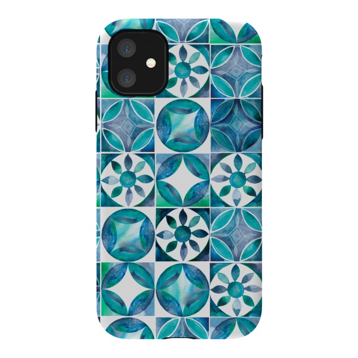 iPhone 11 StrongFit Mediterranean Tiles by gingerlique