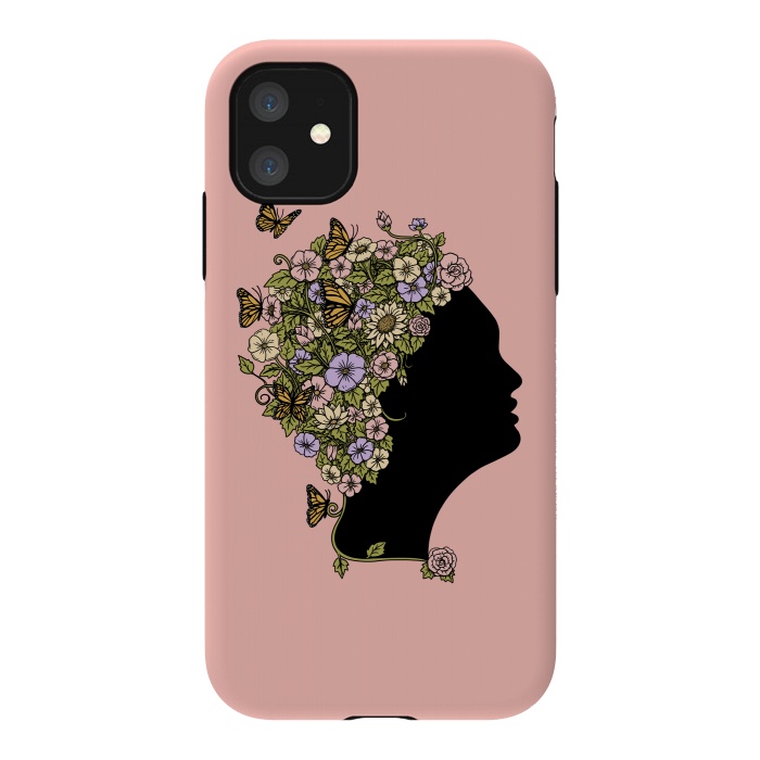 iPhone 11 StrongFit Floral Lady Pink by Coffee Man