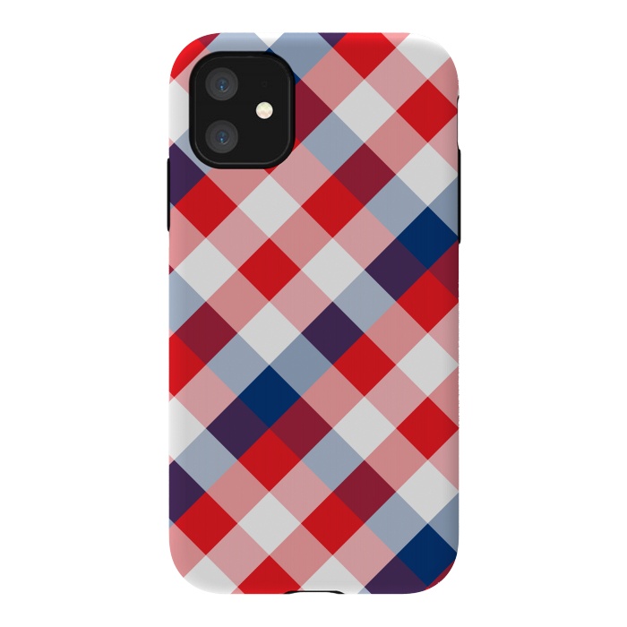 iPhone 11 StrongFit Blue & Red Square Combination by Bledi