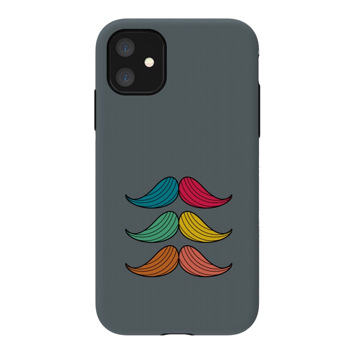 iPhone 11 StrongFit colorful moustaches by TMSarts