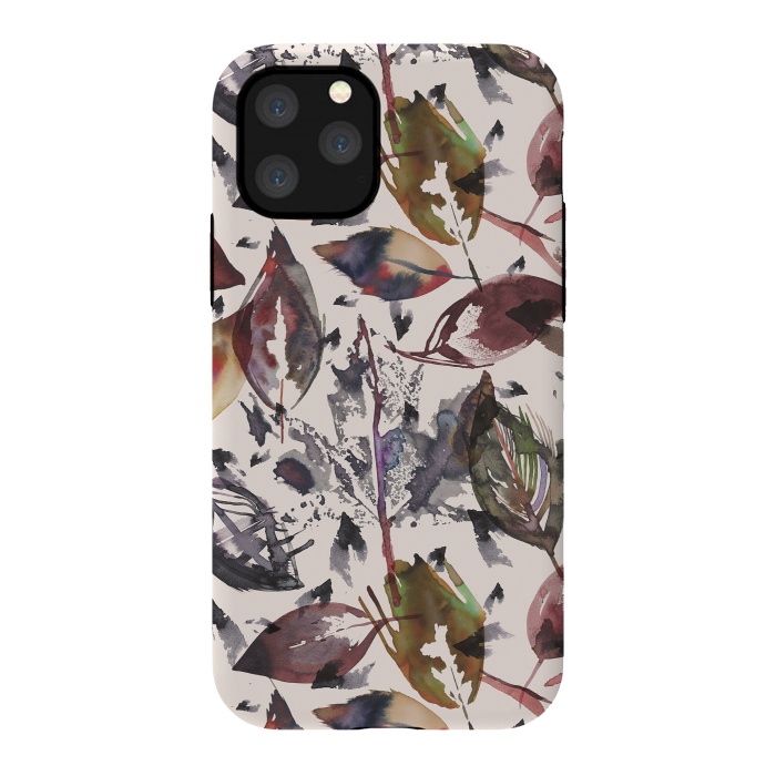 iPhone 11 Pro StrongFit Trendy Autumn Leaves by Ninola Design