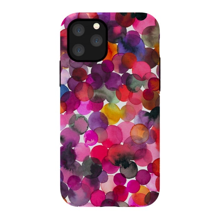 iPhone 11 Pro StrongFit Overlapped Watercolor Dots by Ninola Design