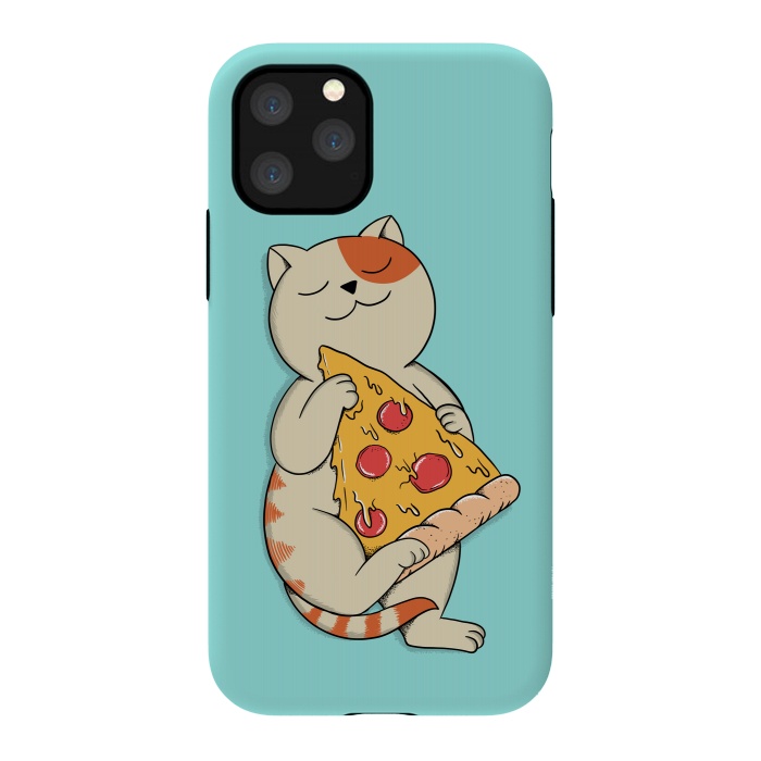 iPhone 11 Pro StrongFit Cat and Pizza by Coffee Man