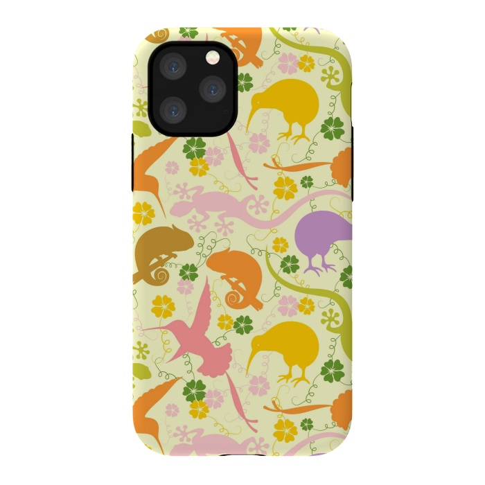 iPhone 11 Pro StrongFit Animals Exotic Pastel Colors Shapes Pattern by BluedarkArt