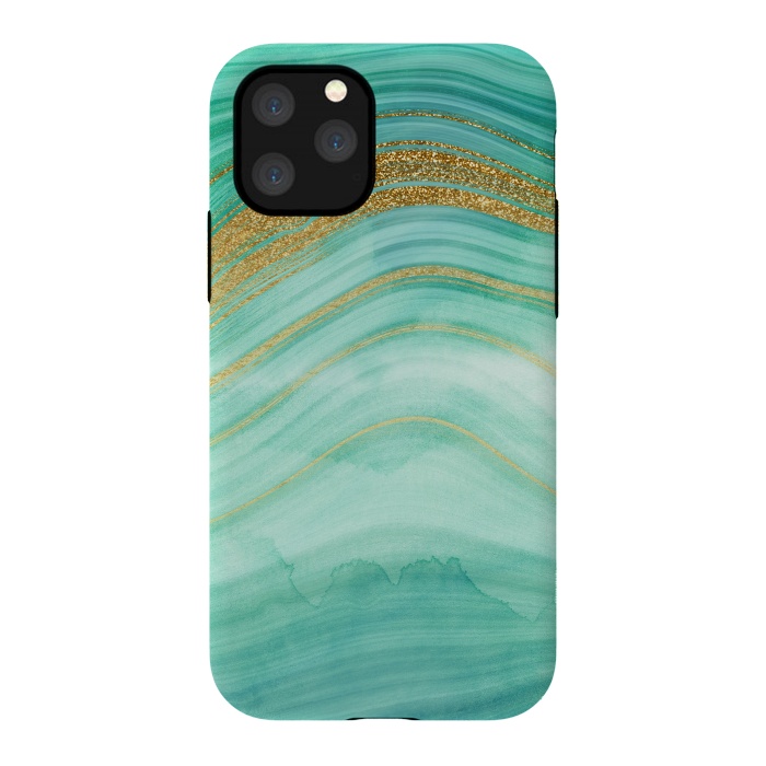 iPhone 11 Pro StrongFit Gold mermaid ocean marble waves by  Utart