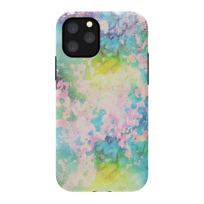 iPhone 11 Pro StrongFit Colorful watercolor painted wall by Oana 