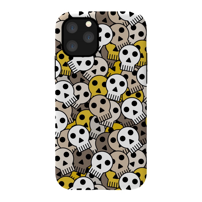 iPhone 11 Pro StrongFit yellow skull funky  by TMSarts