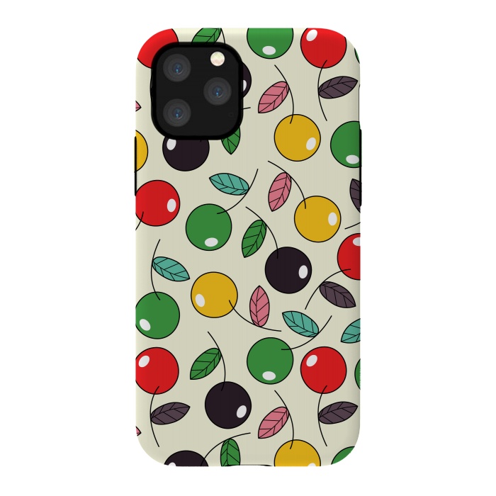iPhone 11 Pro StrongFit colorful cherries by TMSarts