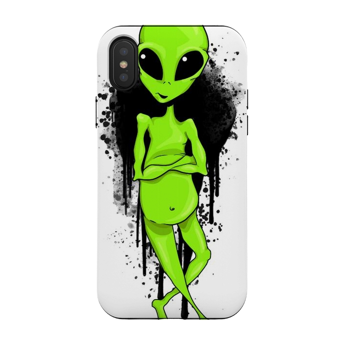iPhone Xs / X StrongFit Alien Graffiti by Area51 Designs