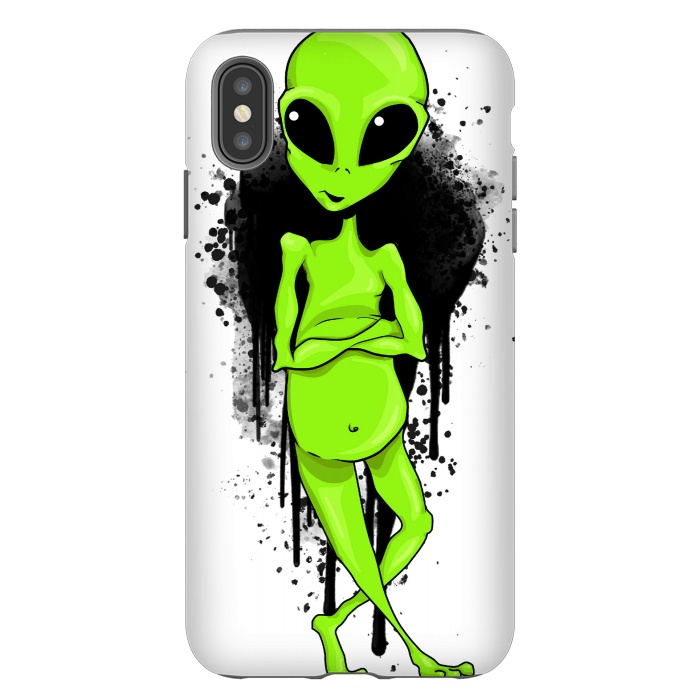 iPhone Xs Max StrongFit Alien Graffiti by Area51 Designs